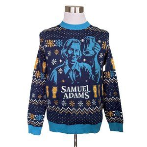 Tipsy Elves Sam Adams Beer Blue Light Up Ugly Christmas Sweater Men's Sz M